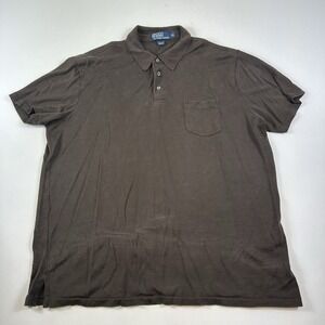 Vintage Polo Ralph Lauren Polo Shirt Mens XL Silk Cotton Short Sleeve Pocket